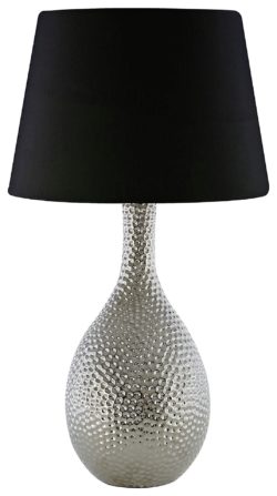 Julius Hammered Chrome - Table Lamp - Black